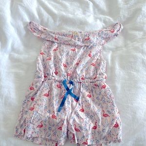 Boden Flamingo Romper. Size 2-3y
